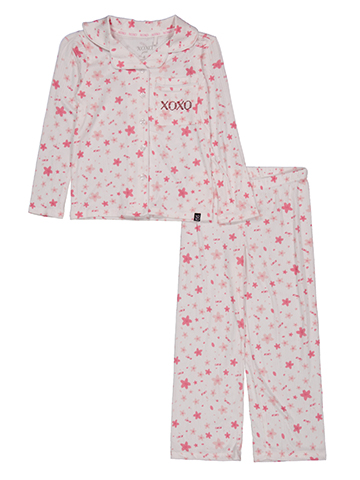 XOXO Girls' All Over Floral Print Pajama Jacket Set - CookiesKids.com