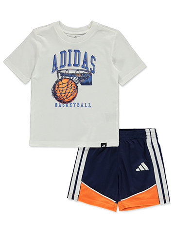 Adidas Boys' 2-Piece Basketball Shorts Set Outfit - CookiesKids.com