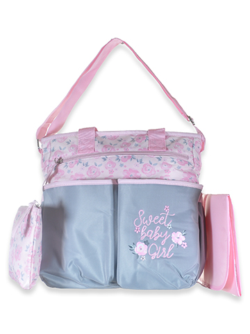 Baby Essentials Baby Girls' 3-Piece Deluxe Diaper Bag  Set - CookiesKids.com