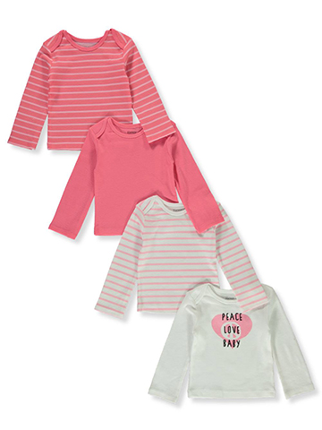 Hanes Baby Unisex 4-Pack L/S Lap Shoulder Shirts - CookiesKids.com