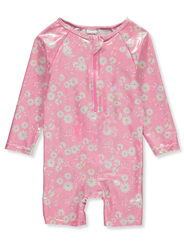 Real Love Baby Girls' Shimmer Rashguard 1-Piece Swimsuit - CookiesKids.com