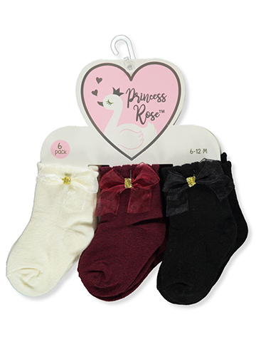 Princess Rose Baby Girls' 6-Pack Fancy Socks - CookiesKids.com