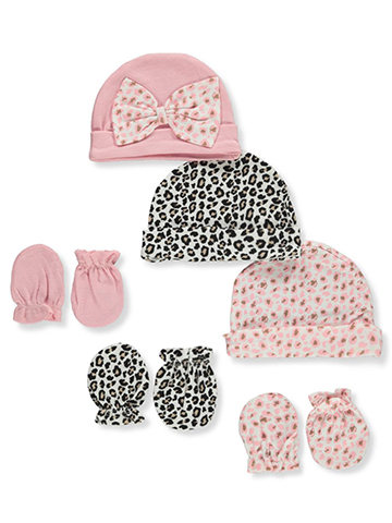 Duck Duck Goose Baby Girls' 6-Piece Caps & Booties Set - CookiesKids.com