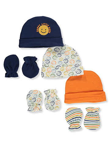 Duck Duck Goose Baby Boys' 6-Piece Caps & Booties Set - CookiesKids.com
