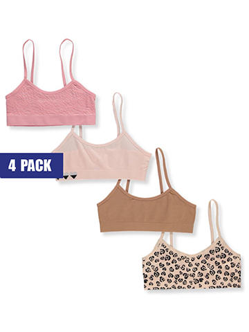 Sweet N Sassy Girls' 4-Pack Cheetah Bras - CookiesKids.com