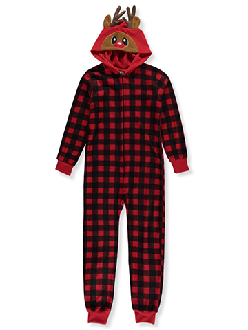 PJs & Presents Girls' Reindeer Sleeper Coveralls Pajamas - CookiesKids.com