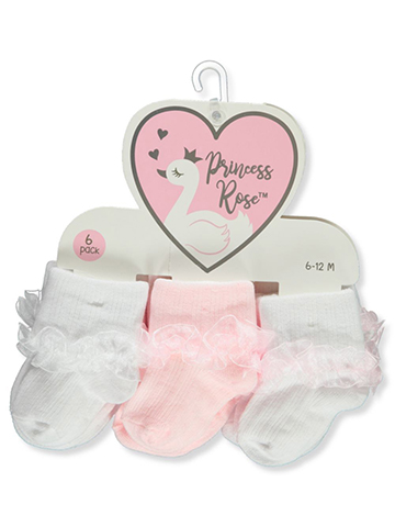 Princess Rose Baby Girls' 6-Pack Fancy Socks - CookiesKids.com