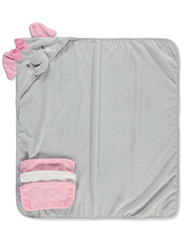 Duck Duck Goose Baby Girls' 4-Piece Elephant Hooded Towel & Washcloths Set - CookiesKids.com