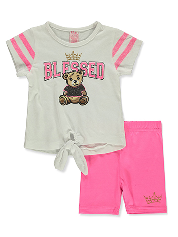 Real Love Baby Girls' 2-Piece Bike Shorts Set Outfit - CookiesKids.com