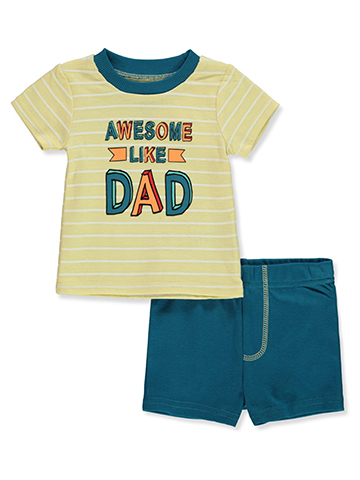 Dapper Dude Baby Boys' 2-Piece Love Dad Shorts Set Outfit - CookiesKids.com