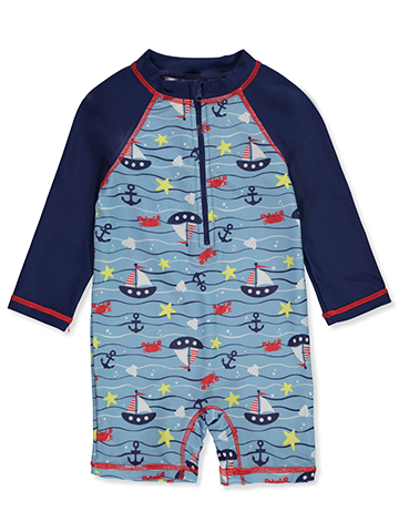 Breaking Waves Baby Boys' 1-Piece Rashguard Swimsuit - CookiesKids.com