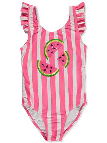 Breaking Waves Girls' 1-Piece Watermelon Swimsuit - CookiesKids.com