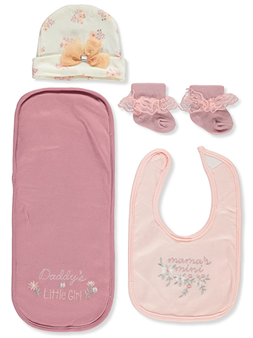 Duck Duck Goose Baby Girls' 4-Piece Cap & Bib Set - CookiesKids.com
