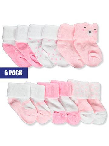 Duck Duck Goose Baby Girls' 6-Pack Chenille Socks - CookiesKids.com
