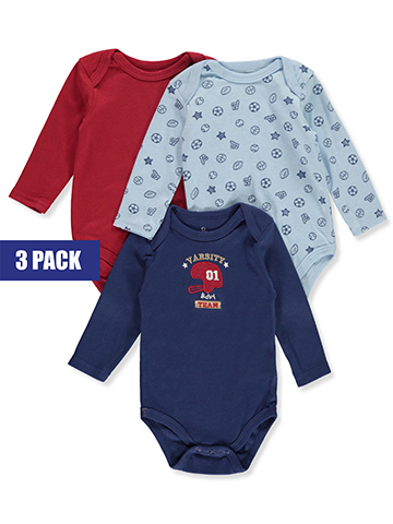 Duck Duck Goose Baby Boys' 3-Pack Long-Sleeved Bodysuits - CookiesKids.com