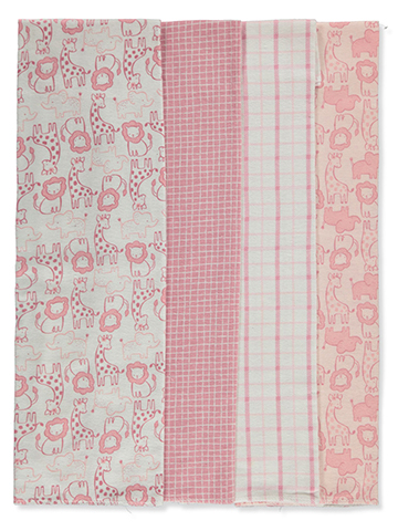 Duck Duck Goose Baby Girls' 4-Pack Receiving Blankets - CookiesKids.com