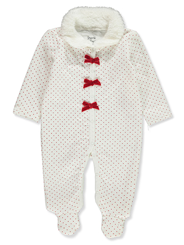 Princess Rose Baby Girls' Faux-Fur Christmas Coveralls - CookiesKids.com