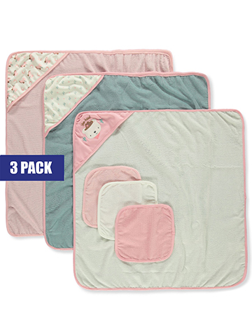 Duck Duck Goose Baby Girls' 6-Pack Hooded Towel & Washcloth Set - CookiesKids.com