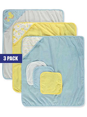 Duck Duck Goose Baby Boys' 6-Pack Hooded Towel & Washcloth Set - CookiesKids.com