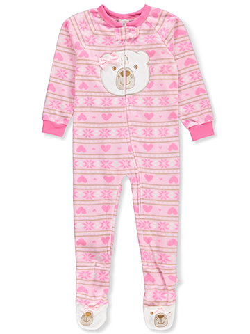 Mon Petit Girls' Plush Footed Coveralls - CookiesKids.com
