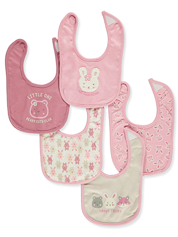 Duck Duck Goose Baby Girls' 5-Pack Bunny Bibs - CookiesKids.com