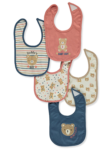Duck Duck Goose Baby Boys' 5-Pack Bear Bibs - CookiesKids.com
