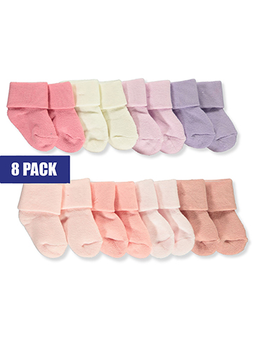Little & Loved Baby Girls' 8-Pack French Terry Socks - CookiesKids.com