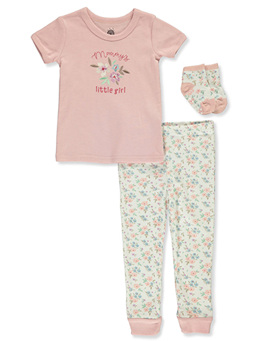 Little And Loved Baby Girls' 3-Piece Floral Pajamas Set - CookiesKids.com