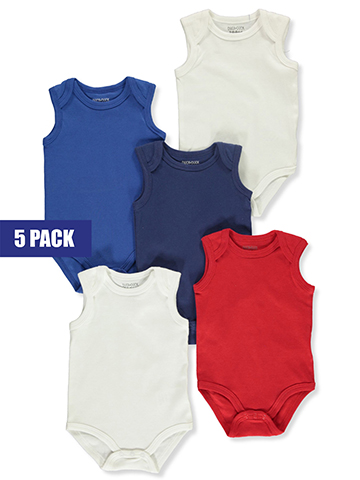 Duck Duck Goose Baby Boys' 5-Pack Sleeveless Bodysuits - CookiesKids.com