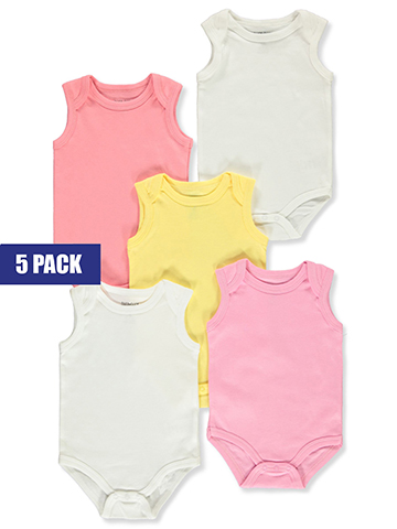 Duck Duck Goose Baby Girls' 5-Pack Sleeveless Bodysuits - CookiesKids.com