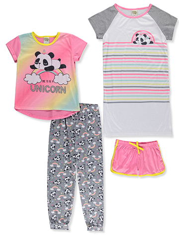 Sweet N Sassy Girls' 4-Piece Panda Pajamas Set - CookiesKids.com