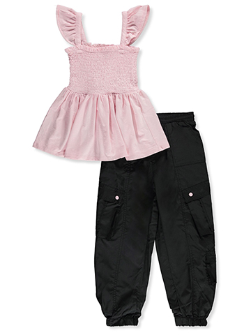 Real Love Girls' 2-Piece Cargo Pants Set Outfit - CookiesKids.com