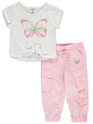 Real Love Baby Girls' 2-Piece Cargo Pants Set Outfit - CookiesKids.com
