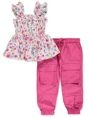 Real Love Baby Girls' 2-Piece Cargo Pants Set Outfit - CookiesKids.com