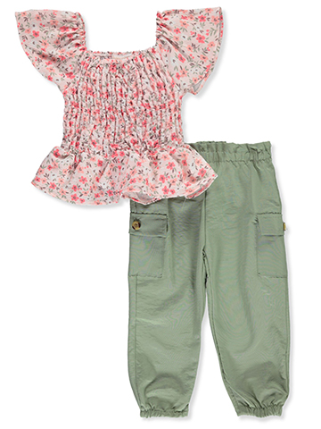 Real Love Baby Girls' 2-Piece Cargo Pants Set Outfit - CookiesKids.com
