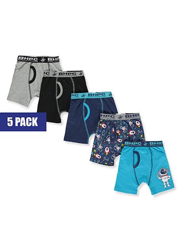 Beverly Hills Polo Club Boys' 5-Pack Space Boxer Briefs - CookiesKids.com