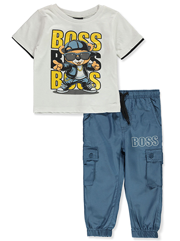 Quad Seven Boys' 2-Piece Bear Joggers Set Outfit - CookiesKids.com