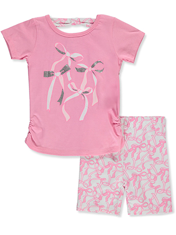 Real Love Girls' 2-Piece Bike Shorts Set Outfit - CookiesKids.com