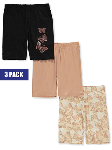 Real Love Girls' 3-Pack Butterfly Bike Shorts - CookiesKids.com