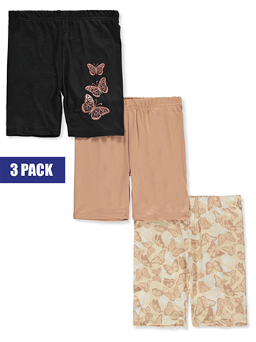 Real Love Girls' 3-Pack Butterfly Bike Shorts - CookiesKids.com