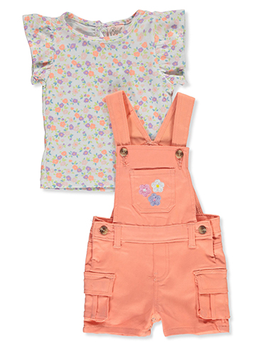 Real Love Baby Girls' 2-Piece Shortalls Set Outfit - CookiesKids.com