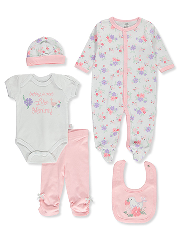 Little And Loved Baby Girls' 6-Piece Layette Gift Set - CookiesKids.com