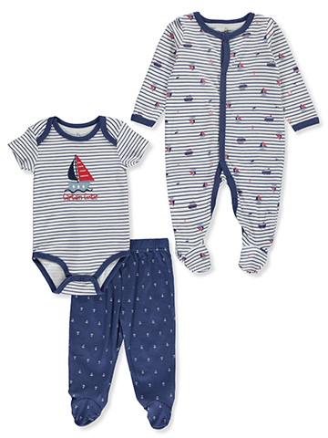 Duck Duck Goose Baby Boys' Nautical 3-Piece Bodysuit Layette Set - CookiesKids.com