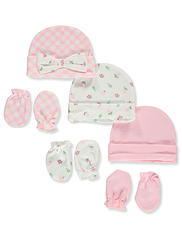Duck Duck Goose Baby Girls' 6-Piece Love Mittens & Caps Set - CookiesKids.com
