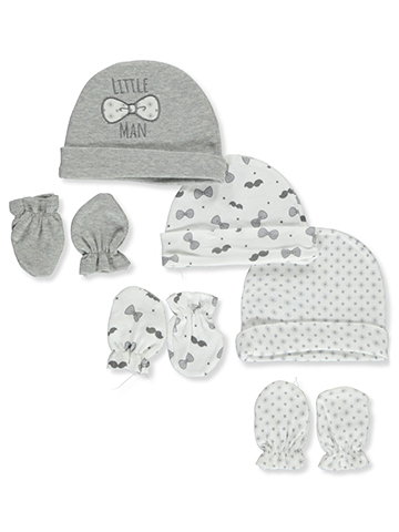 Duck Duck Goose Baby Boys' 6-Piece Gentleman Mittens & Caps Set - CookiesKids.com