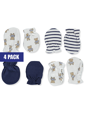 Duck Duck Goose Baby Boys' 4-Pack Bear Mittens - CookiesKids.com