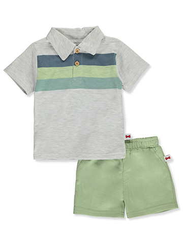Dapper Dude Baby Boys' 2-Piece Polo Shorts Set Outfit - CookiesKids.com