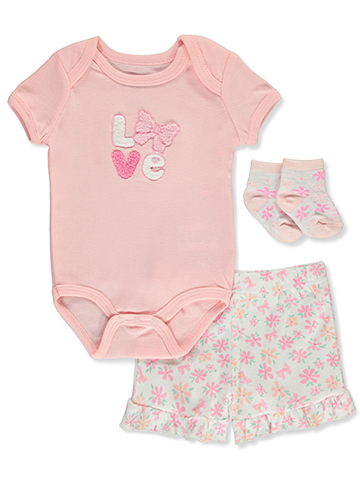 Duck Duck Goose Baby Girls' 3-Piece Bodysuit Booties Set - CookiesKids.com