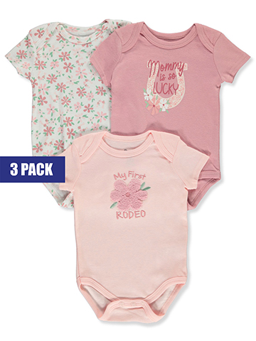 Duck Duck Goose Baby Girls' 3-Pack Rodeo Bodysuits - CookiesKids.com