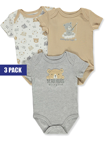 Duck Duck Goose Baby Girls' 3-Pack Bear Bodysuits - CookiesKids.com